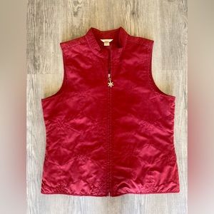 red thermal vest.
